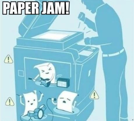 ako vzniká papierová "zácpa"